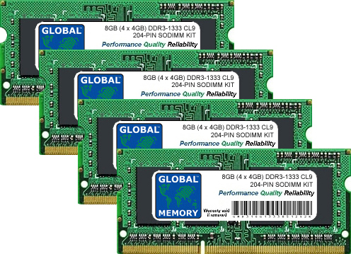 4GB (4 x 1GB) DDR3 1333MHz PC3-10600 204-PIN SODIMM MEMORY RAM KIT FOR INTEL IMAC (MID 2010 - MID 2011)